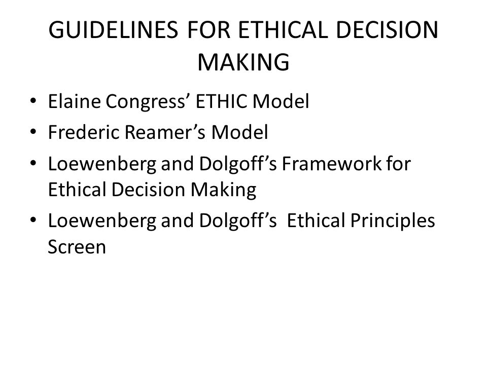 A Framework for Ethical Decision-Making